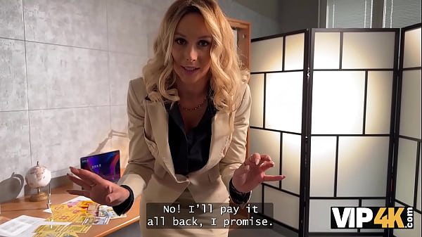 VIP4K. Curvy chick fucked her money up and used her pussy to solve it. Hot sex with Karina King & Denis Marti