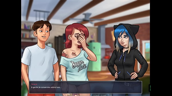 Jogo Porno 2D, Summertime Saga ep 61 - Fui na casa da Mina e peguei a Irm&atilde; Gostosa dela de Calcinha  