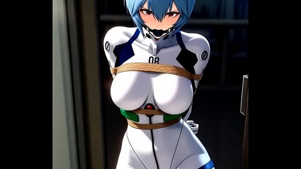 Rei Ayanami try to escape from tight bondage  