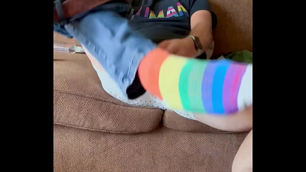 Daddy starts fully clothed, strips down to his briefs, cock comes through the fly and strokes, slowly pulls off underwear. Insert dildo, lubes up, flashlight starts stroking, comes with a good old hand.