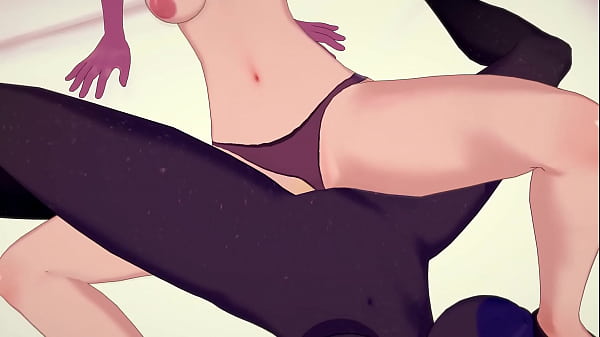 Shadow Queen and Peach - Lesbian pussy licking and scissoring - 3D Hentai 