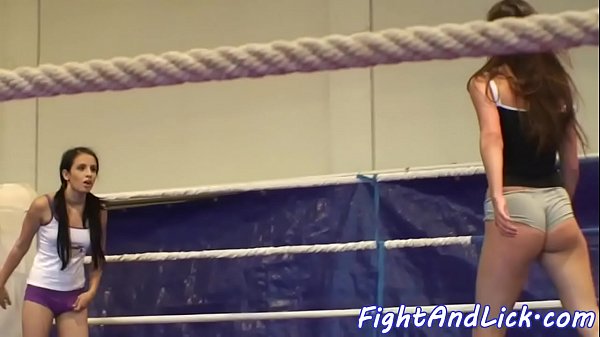 Petite lesbian babes wrestling