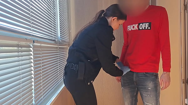 This bitch from the airport security was fucking around a lot, so I fucked her in mouth and pussy, rough and hardcore