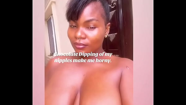 Chocolate Dipping of my nipples make me horny. #tittytuesday