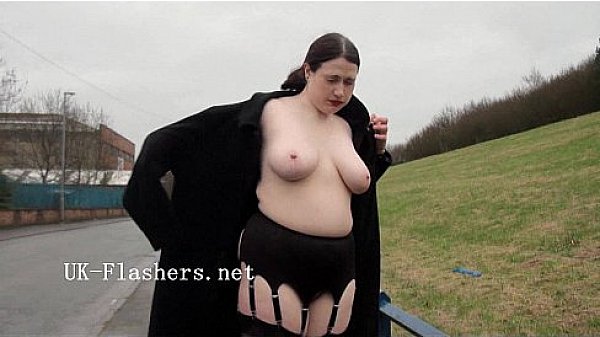 Bbw babe Alyss public nude and outdoor masturbation of chubby amateur of flashin