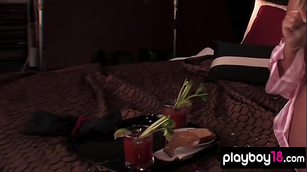 Busty blondie introducing herself and her hot body