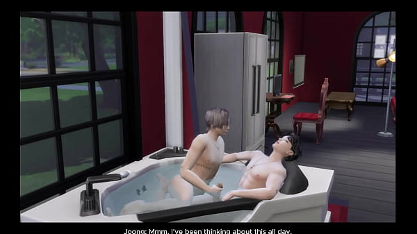 Sims 4 Joong gets his hole destroyed on the bathroom floor  