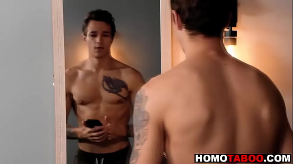 His stepbrother took out his big dick & fucked him  