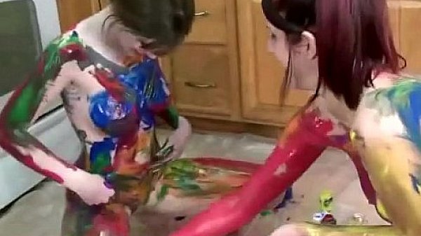 Amateur body painting girls