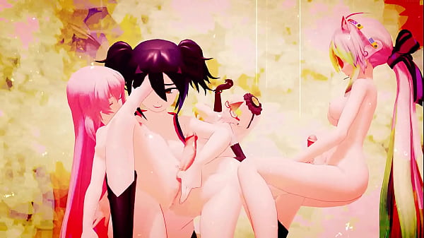 futanari fingering and masturbating and fucking