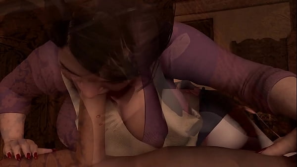 Getting a blowjob from a mature maid just before bed time : 3D Porn