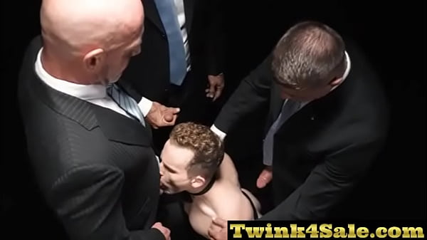 Submissive boy gangbanged 