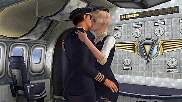 Sexy 3D cartoon blonde stewardess getting fucked  