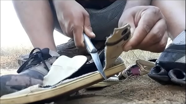 cutting off Calvin Klein sneakers