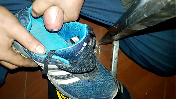 cum into  teen coworker sneaker while take a shower  