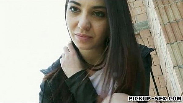 Amateur brunette Czech babe flashes her tits and fucked