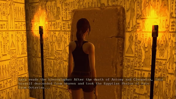 Lara Croft fucks with the guardian of the tomb