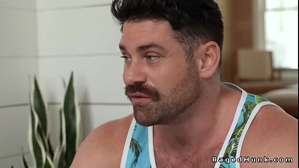 Hairy hunk Drew Valentino and his roommate Cole Ryan started with rimming then continued with sucking big cocks and anal fucking in bedroom