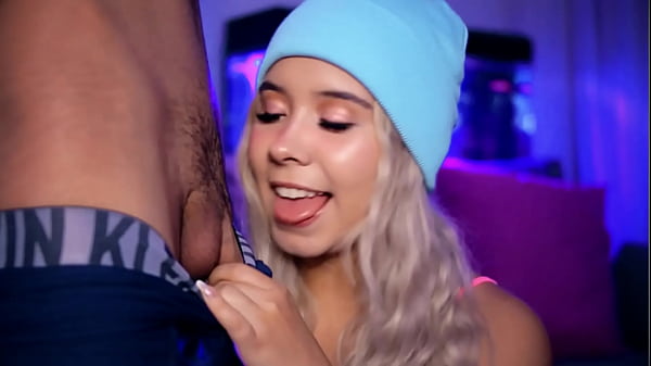 Latina webcam model makes a living sucking her friend's cock online