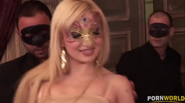 Slutty blonde Lea Lexis deepthroats and fucks two cocks in hot threesome GP1214