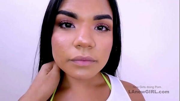 Attractive teen model cum in her photoshoot