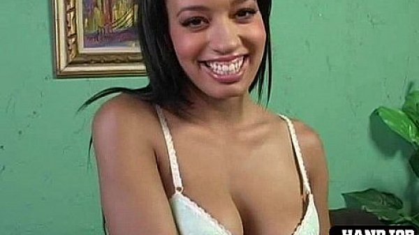 Ebony chick with big tits  gets naked