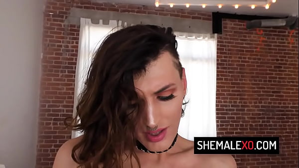 Kinky trans girl rough anal fuck by tattooed stud