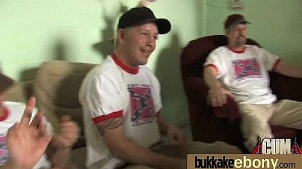 Ebony babe sucks too many white cocks 15