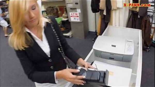 Sexy blonde milf pounded at the pawnshop to earn money