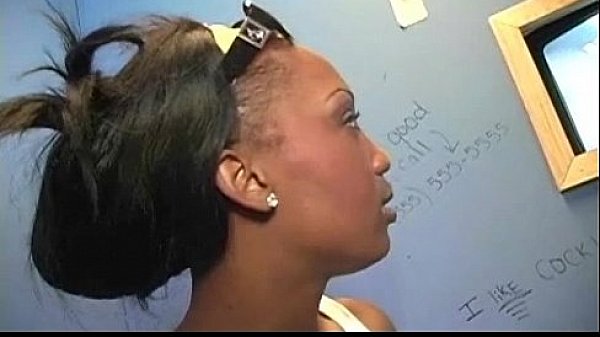 Black chick learn gloryhole blowjob 17