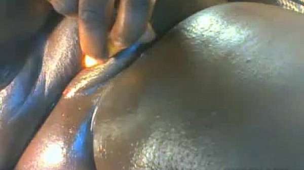 Huge black pussy and small toy