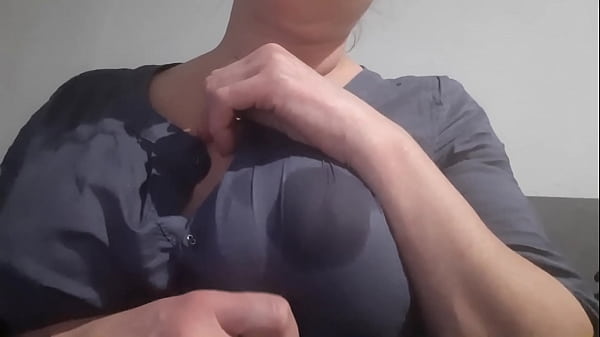 Big Tits MILF spit on her Boobs and nipples  