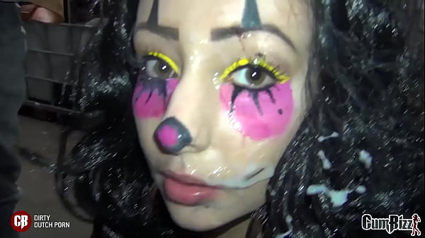Dutch teen Swallows big cumloads on halloween part1
