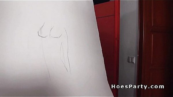 After drawing class two hotties banged