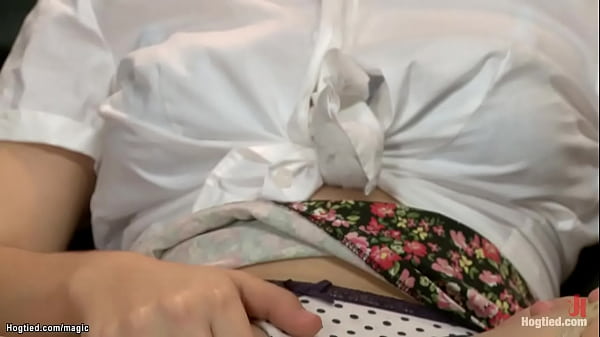 Therapist James Mogul gags and ties hot brunette Campus girl Gabriella Paltrova then in doggy position anal fucks her with dildo on a stick  