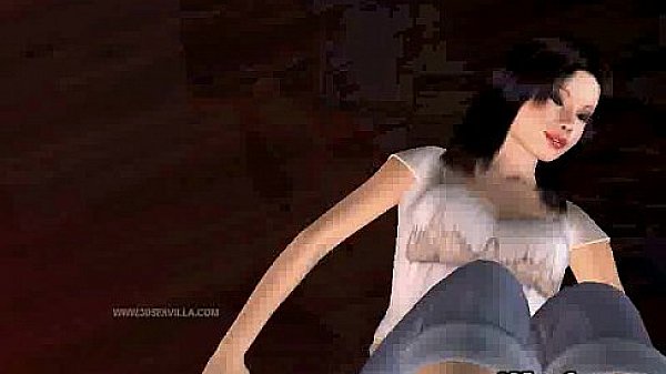 This sexy 3D babe is giving this guy a footjob