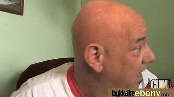 Ebony chick fucked hard in group sex action 16