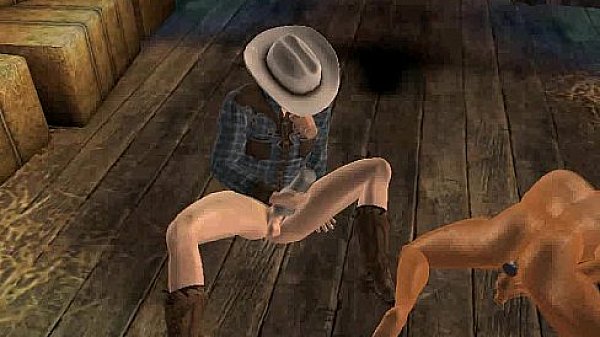 This sexy 3D pair of hot cowboys are jerking off 