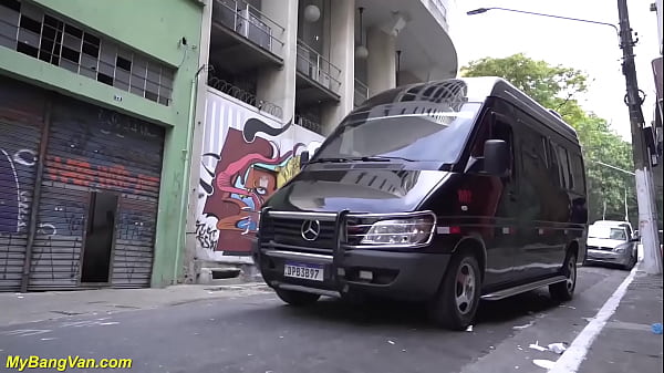 sporty brazilian milf in skintight spandex leggins picked up from street for her first rough anal sex in my bang van