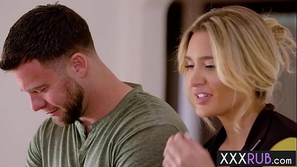 Sexy teen grabbed hard cock and swallowed it before hardcore sex by big ass babe  