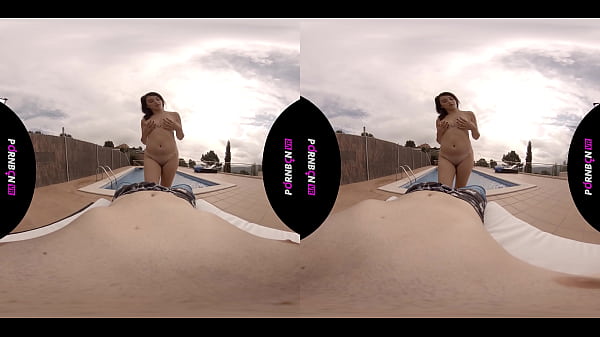 PORNBCN VR 4K | Pov fucking with the young neighboor in the swimming pool | The teen Mia Navarro blowjob footjob masturbation virtual reality