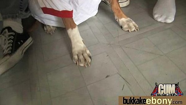 Ebony babe sucks too many white cocks 9