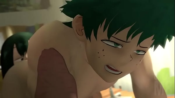 Deku receives rimjob from Tsuyu (with sound)