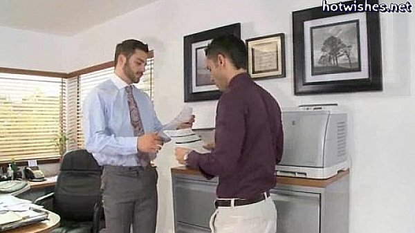 Two gays licking their assholes in the office