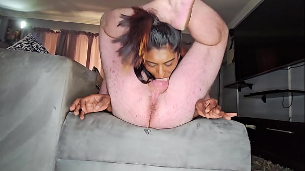 Gagging on cock as I get throated with foot locking in 69 position, jerking cock, close up sloppy interracial deepthroat