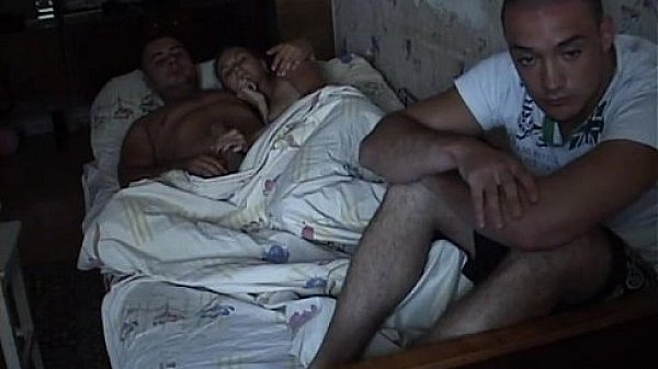 Amateur sucks dicks and gets drilled by two lewd men