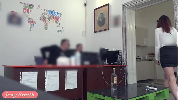 Beautiful Jeny Smith pranks the reception. Teasing and having fun. Tits, Butt and mini skirt