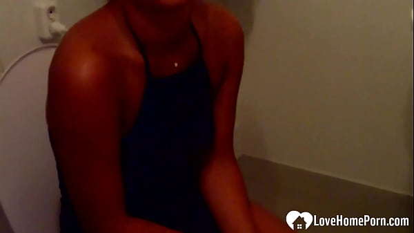 She loves to take care of my cock in the toilet