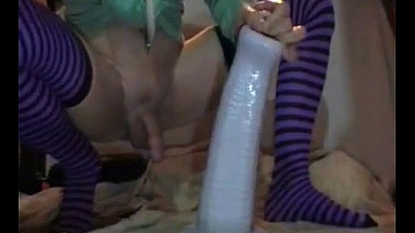 Femboy Crossdresser Large Dildo Belly Bulge Deep Anal Stockings 