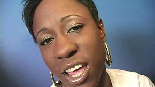 Ebony Hottie Milking Cocks in the Gloryhole 1